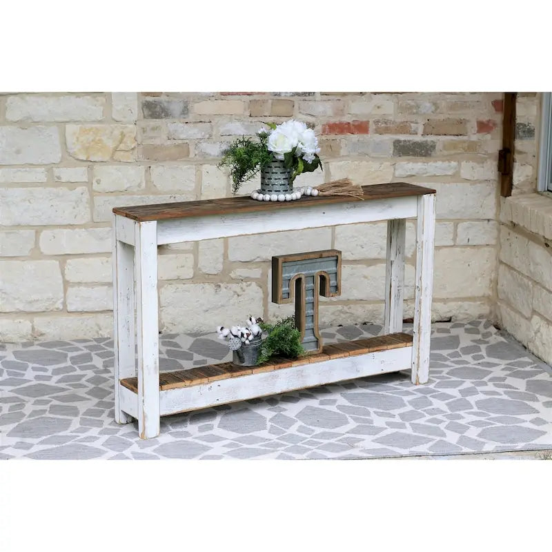 Table console blanche combinée de 46 pouces