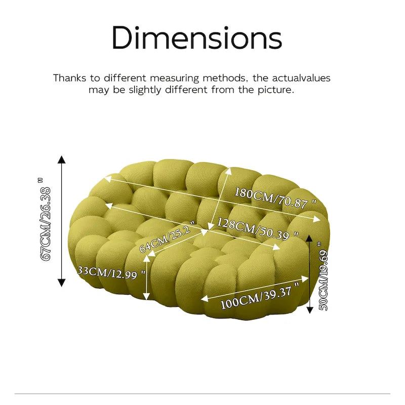 Canapé relax 2 places incurvé en nid d'abeille avec revêtement textile 3D pour salon ou appartement