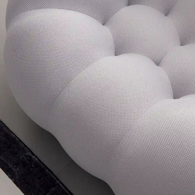 Canapé relax 2 places incurvé en nid d'abeille avec revêtement textile 3D pour salon ou appartement