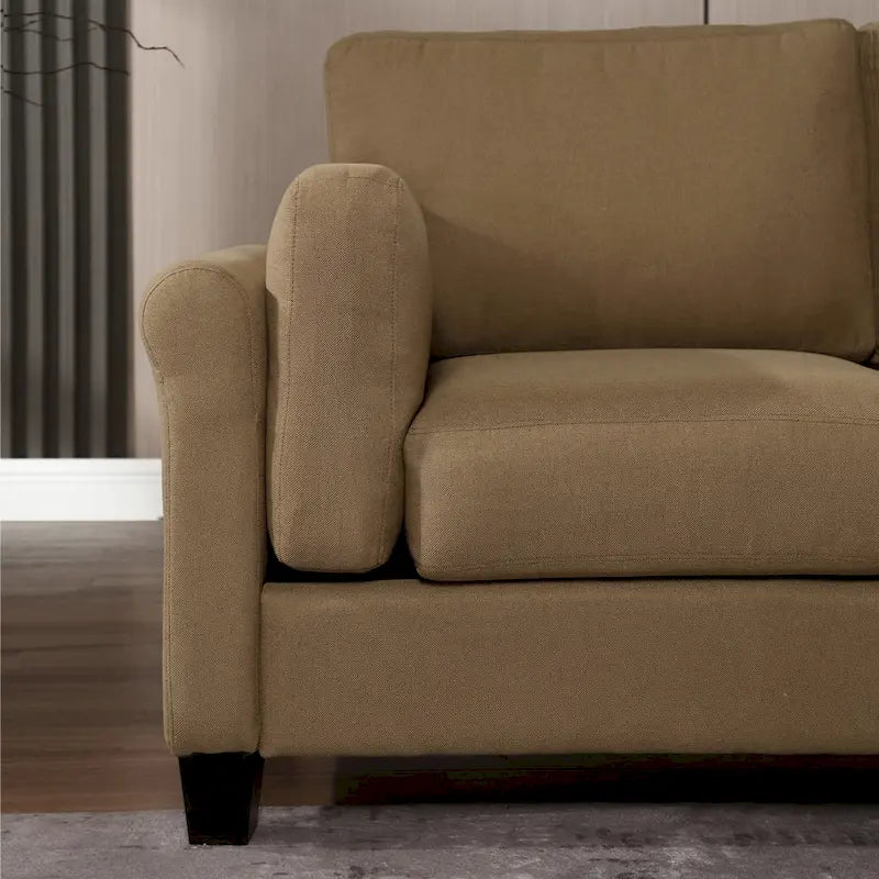 Canapé moderne à double accoudoirs Morden Fort, canapé profond, coussins de dossier moelleux, revêtement en tissu résistant