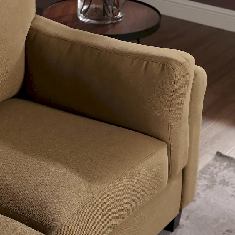 Canapé moderne à double accoudoirs Morden Fort, canapé profond, coussins de dossier moelleux, revêtement en tissu résistant