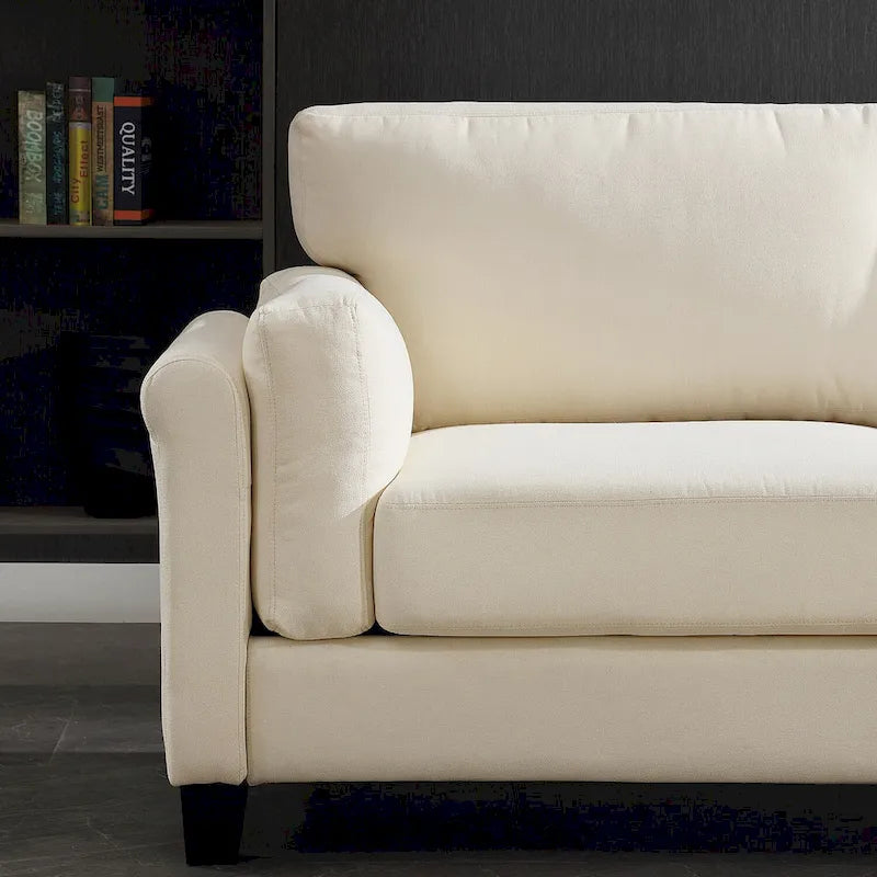 Canapé moderne à double accoudoirs Morden Fort, canapé profond, coussins de dossier moelleux, revêtement en tissu résistant