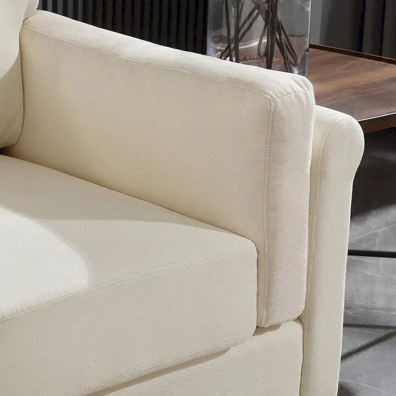 Canapé moderne à double accoudoirs Morden Fort, canapé profond, coussins de dossier moelleux, revêtement en tissu résistant