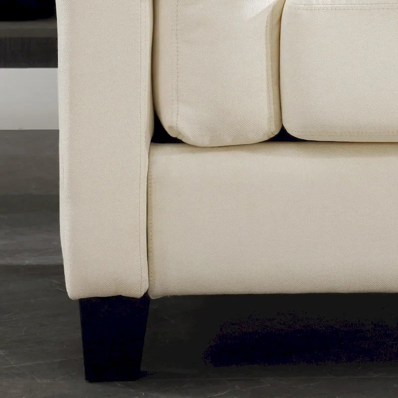 Canapé moderne à double accoudoirs Morden Fort, canapé profond, coussins de dossier moelleux, revêtement en tissu résistant