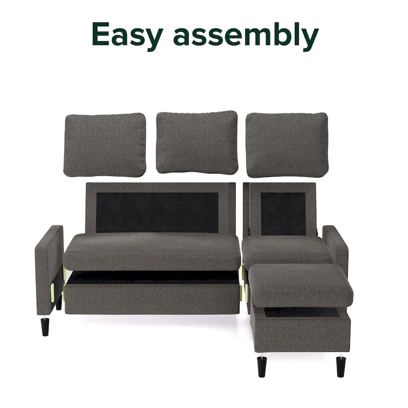 Canapé d'angle convertible Priage de ZINUS avec méridienne réversible