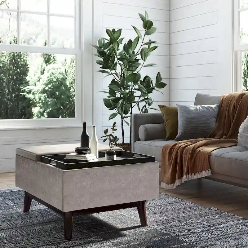 WYNDENHALL Ethan Table rectangulaire de style Mid-Century Modern, 86 cm de large, avec repose-pieds