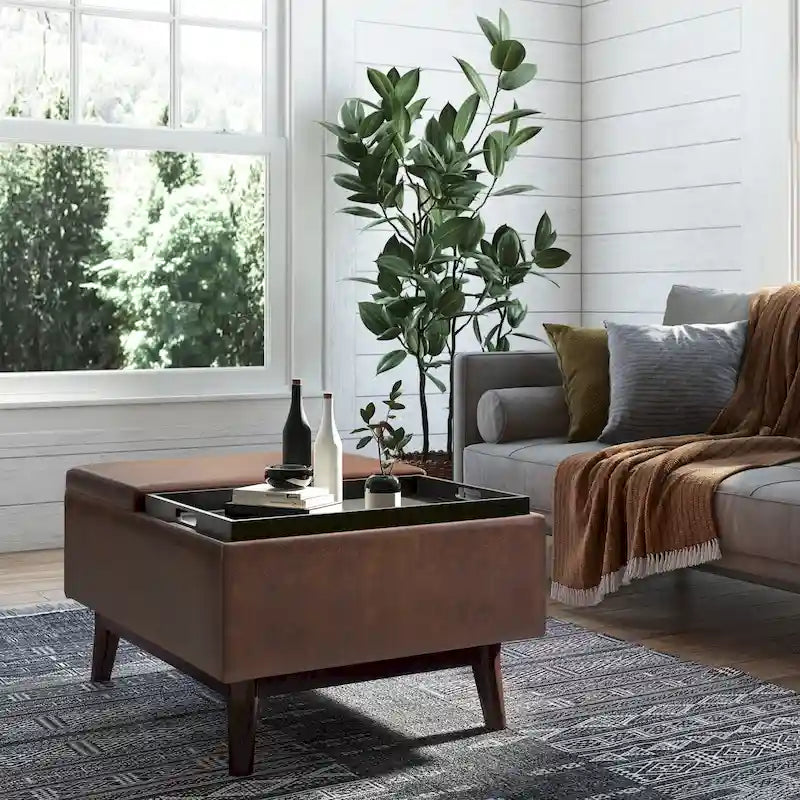 WYNDENHALL Ethan Table rectangulaire de style Mid-Century Modern, 86 cm de large, avec repose-pieds