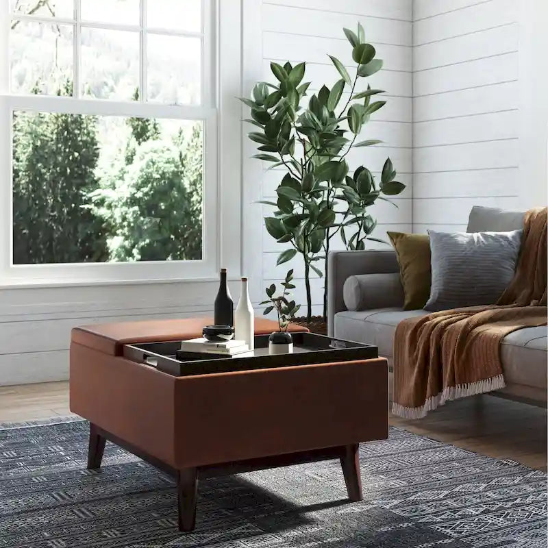 WYNDENHALL Ethan Table rectangulaire de style Mid-Century Modern, 86 cm de large, avec repose-pieds