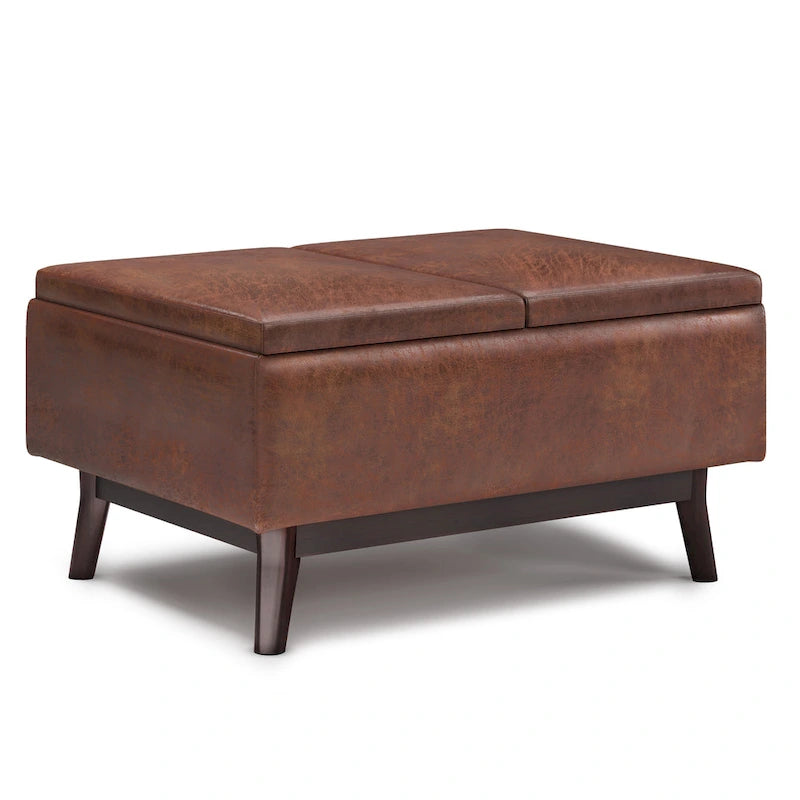 WYNDENHALL Ethan Table rectangulaire de style Mid-Century Modern, 86 cm de large, avec repose-pieds