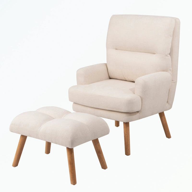 Fauteuil d'appoint avec repose-pieds et dossier réglable