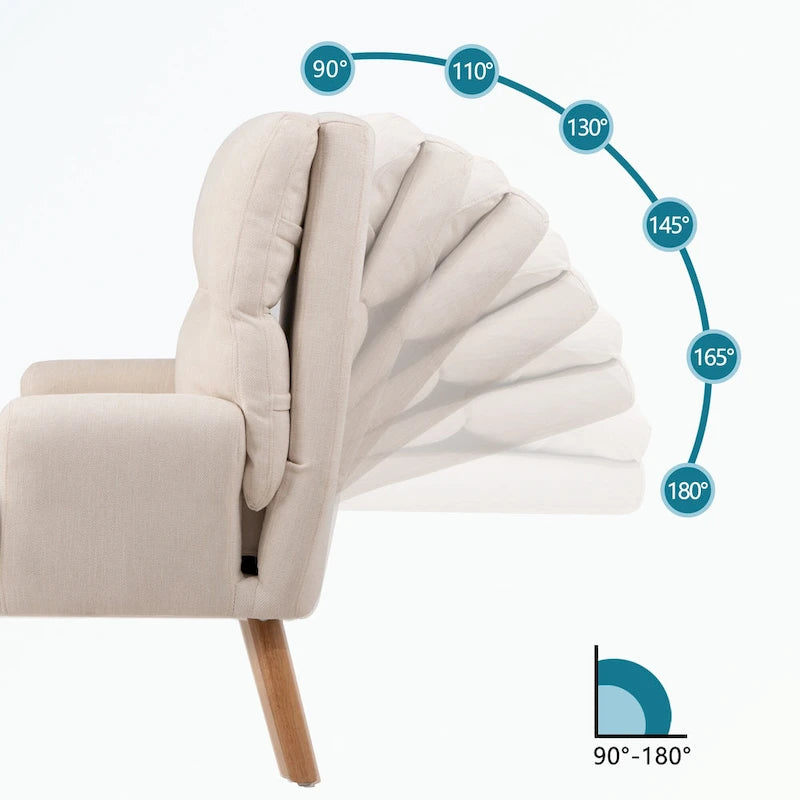 Fauteuil d'appoint avec repose-pieds et dossier réglable