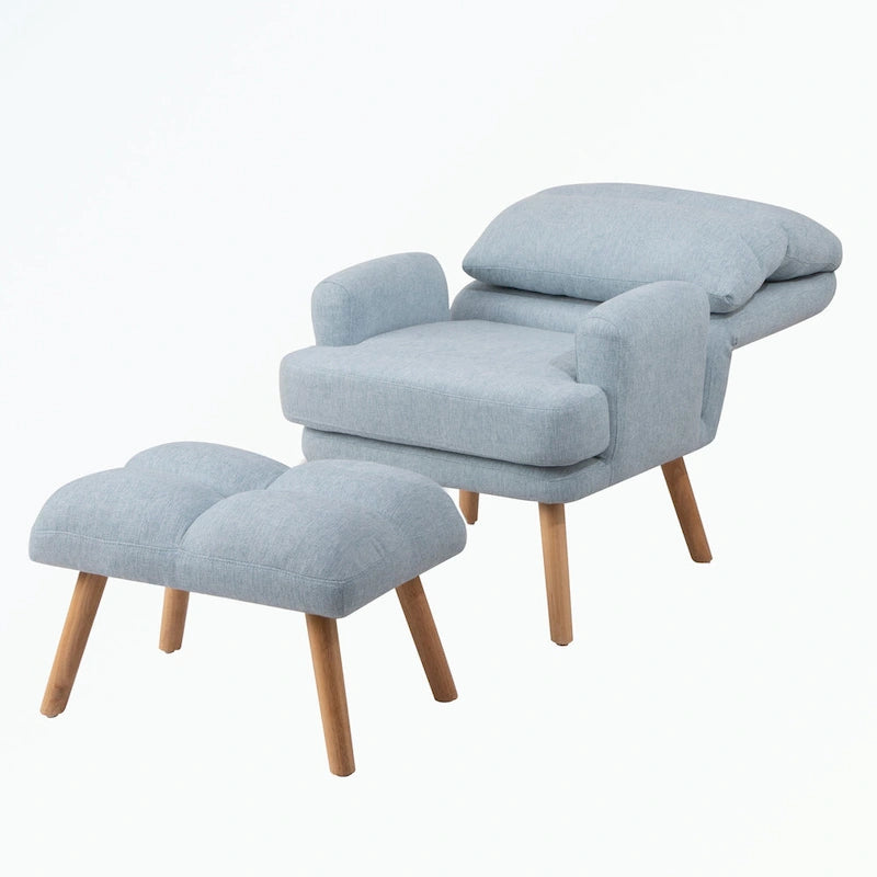 Fauteuil d'appoint avec repose-pieds et dossier réglable