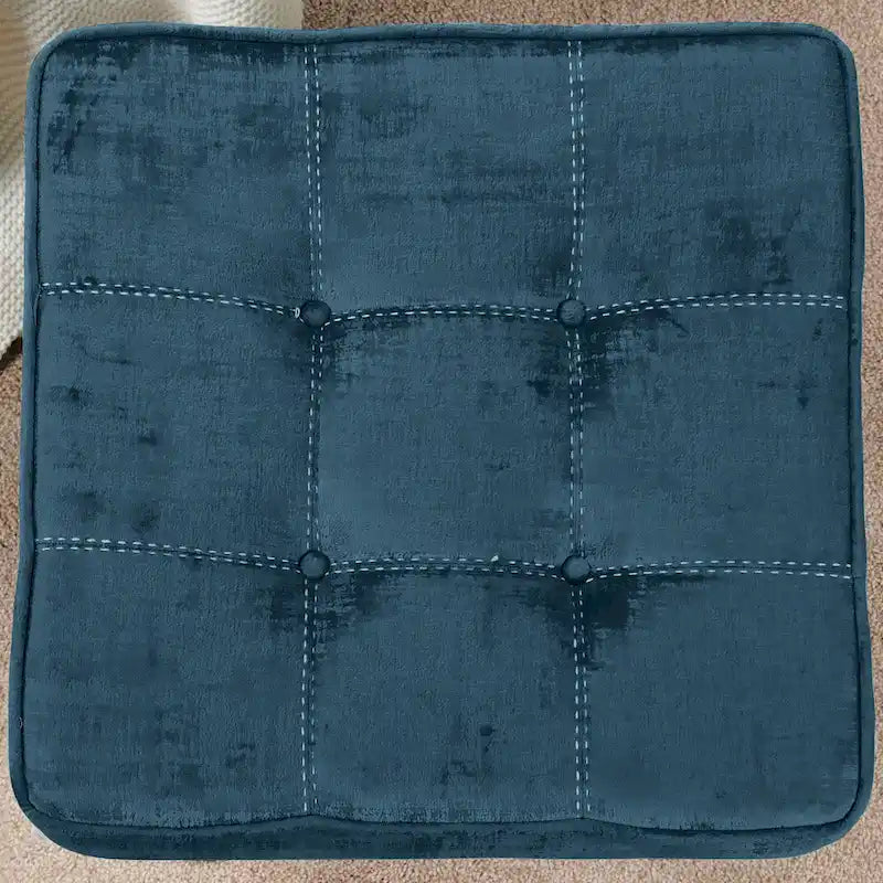 Tabouret ottoman en velours texturé 18 x 18 x 17