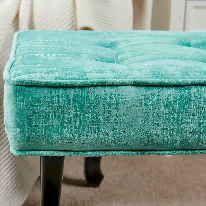 Tabouret ottoman en velours texturé 18 x 18 x 17