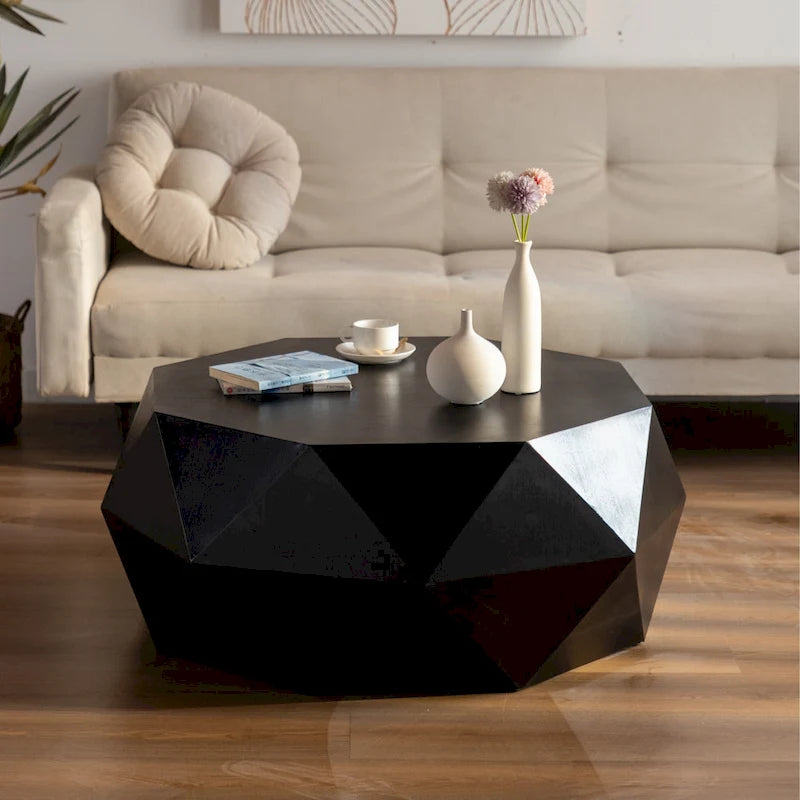 Table basse de style rétro américain avec motif en relief tridimensionnel