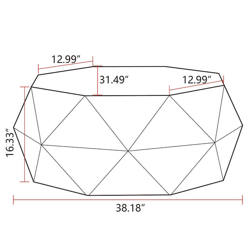 Table basse de style rétro américain avec motif en relief tridimensionnel