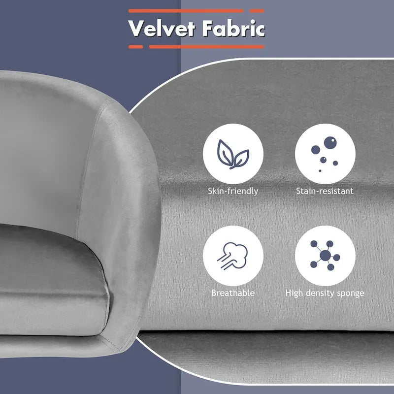 Chaise de coiffeuse pivotante moderne en velours, réglable en hauteur