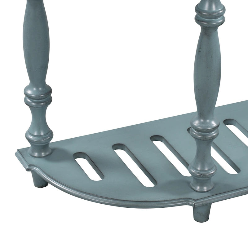 Console incurvée moderne et contemporaine de 52 pouces, table d'appoint pour canapé, entrée ou salon, avec 4 tiroirs et 1 étagère.