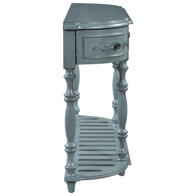 Console incurvée moderne et contemporaine de 52 pouces, table d'appoint pour canapé, entrée ou salon, avec 4 tiroirs et 1 étagère.