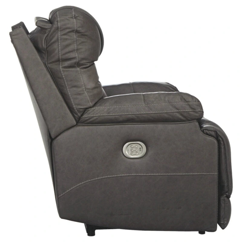 Fauteuil inclinable électrique contemporain Wurstrow avec appui-tête réglable, couleur fumée