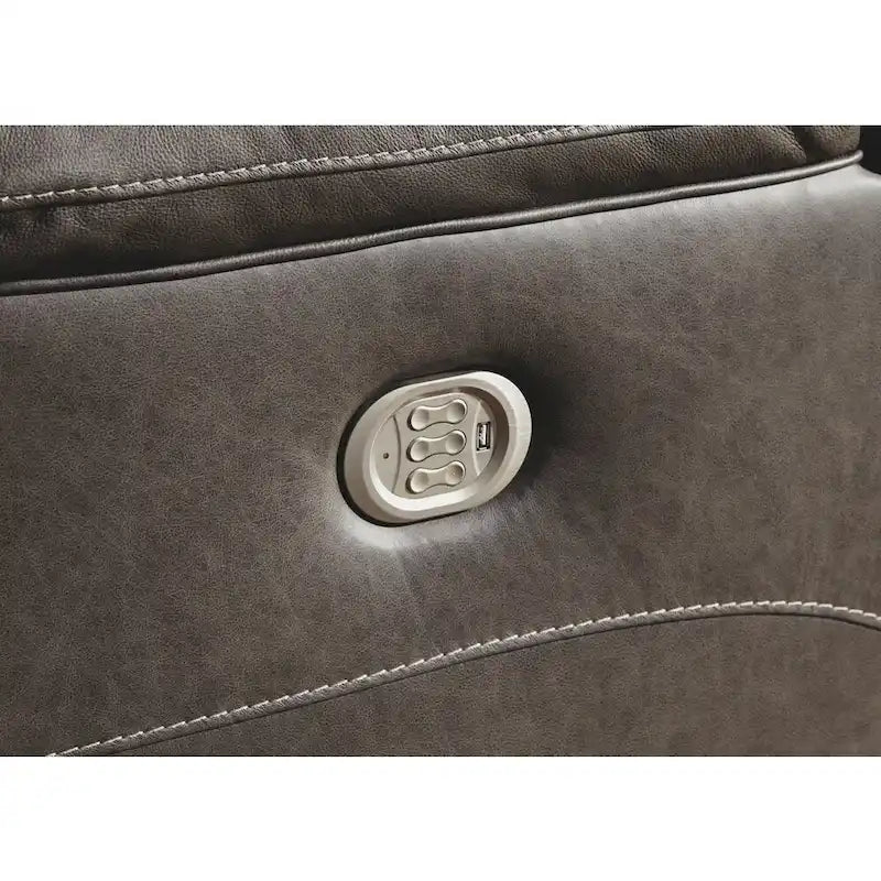 Fauteuil inclinable électrique contemporain Wurstrow avec appui-tête réglable, couleur fumée