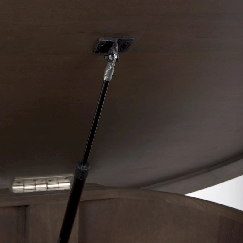 Table basse ronde cannelée en bois brun foncé Terra 48L x 48l x 15H