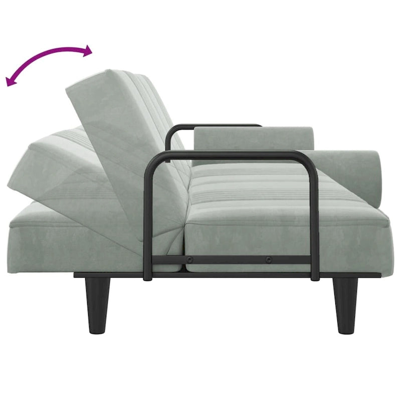 Canapé-lit vidaXL avec accoudoirs, fauteuil inclinable, causeuse pliante, lit de jour en velours - 80,7 x 35 x 27,6