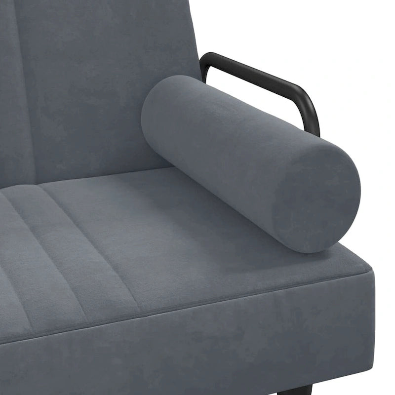 Canapé-lit vidaXL avec accoudoirs, fauteuil inclinable, causeuse pliante, lit de jour en velours - 80,7 x 35 x 27,6