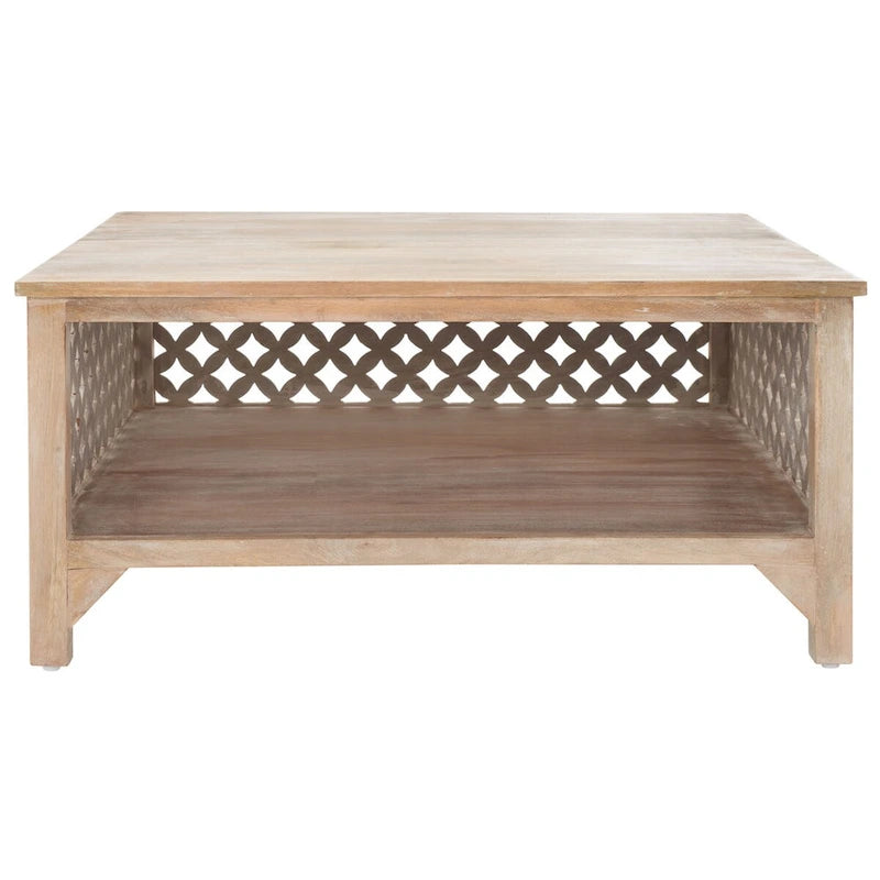 Table basse carrée Bernardina à une étagère de SAFAVIEH - 86 cm (L) x 86 cm (P) x 41 cm (H)