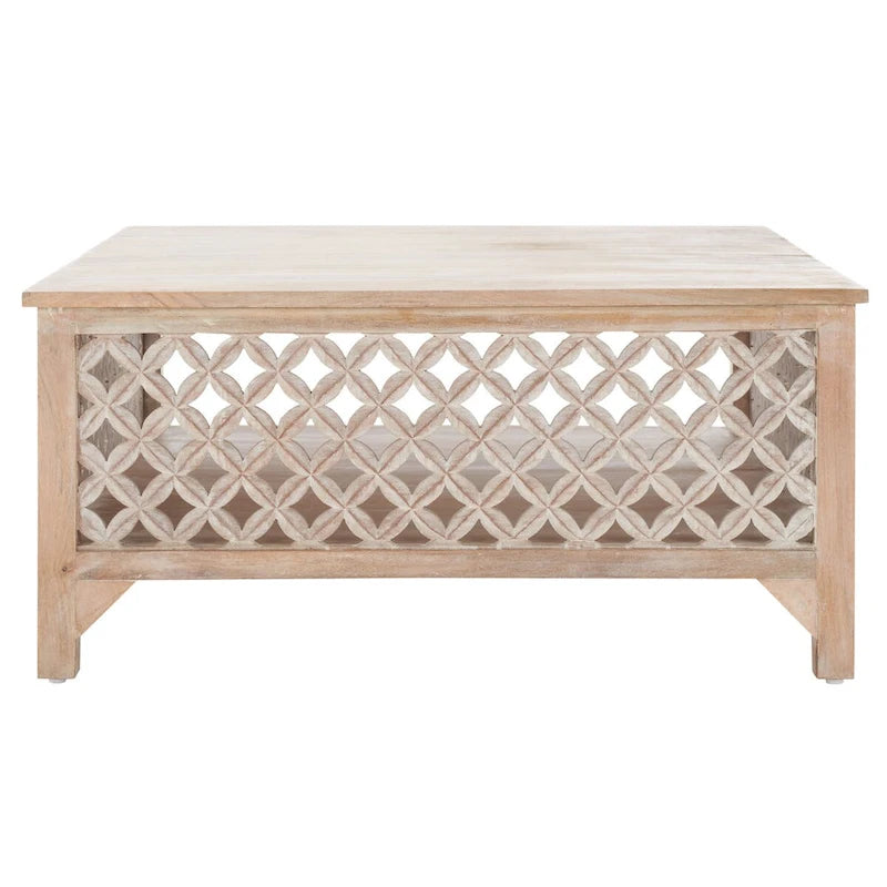 Table basse carrée Bernardina à une étagère de SAFAVIEH - 86 cm (L) x 86 cm (P) x 41 cm (H)