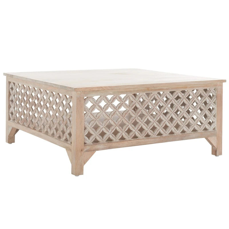Table basse carrée Bernardina à une étagère de SAFAVIEH - 86 cm (L) x 86 cm (P) x 41 cm (H)