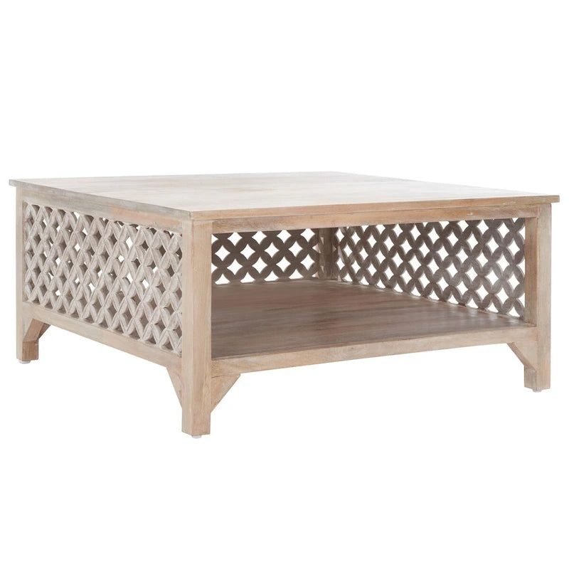 Table basse carrée Bernardina à une étagère de SAFAVIEH - 86 cm (L) x 86 cm (P) x 41 cm (H)