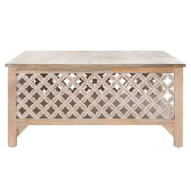 Table basse carrée Bernardina à une étagère de SAFAVIEH - 86 cm (L) x 86 cm (P) x 41 cm (H)
