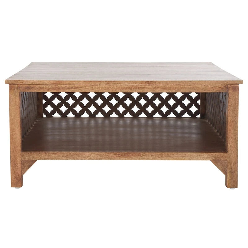 Table basse carrée Bernardina à une étagère de SAFAVIEH - 86 cm (L) x 86 cm (P) x 41 cm (H)