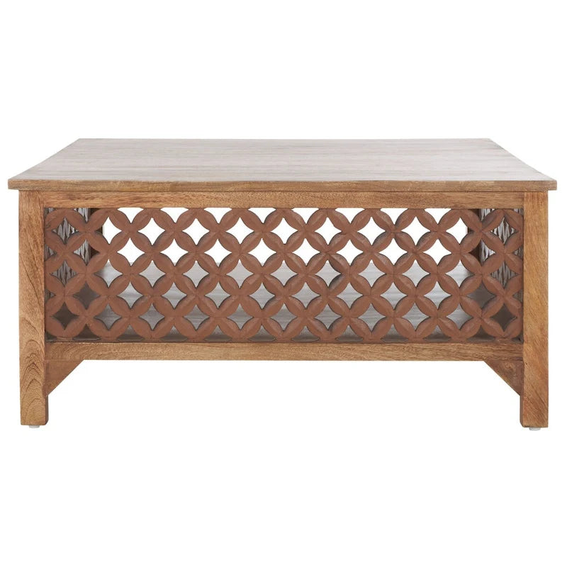 Table basse carrée Bernardina à une étagère de SAFAVIEH - 86 cm (L) x 86 cm (P) x 41 cm (H)