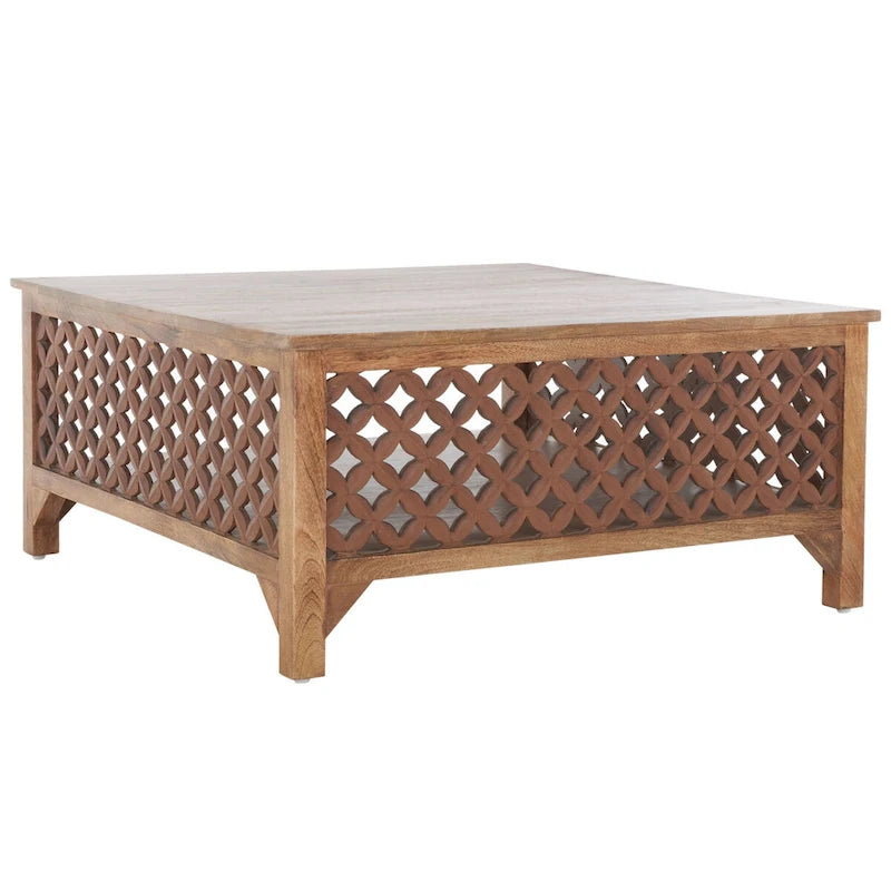 Table basse carrée Bernardina à une étagère de SAFAVIEH - 86 cm (L) x 86 cm (P) x 41 cm (H)