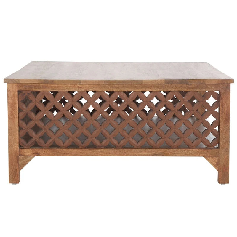 Table basse carrée Bernardina à une étagère de SAFAVIEH - 86 cm (L) x 86 cm (P) x 41 cm (H)