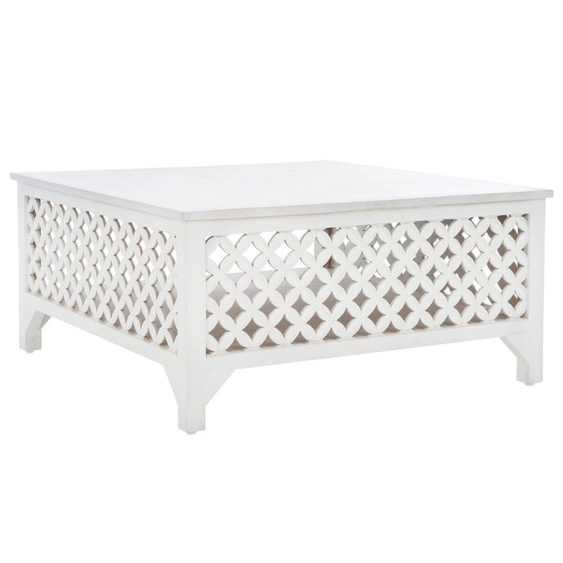 Table basse carrée Bernardina à une étagère de SAFAVIEH - 86 cm (L) x 86 cm (P) x 41 cm (H)