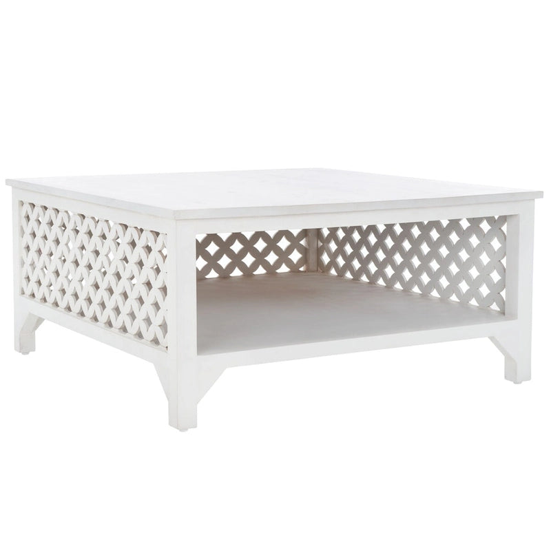 Table basse carrée Bernardina à une étagère de SAFAVIEH - 86 cm (L) x 86 cm (P) x 41 cm (H)