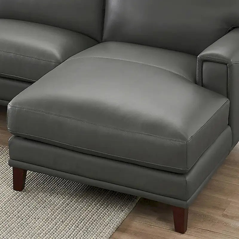 Canapé d'angle en cuir pleine fleur Hydeline Hayward avec méridienne