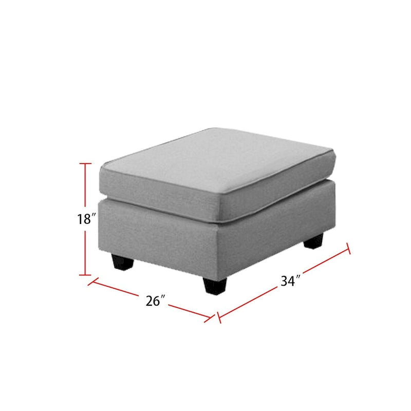 Canapé d'angle modulaire 7 pièces en forme de L avec pouf