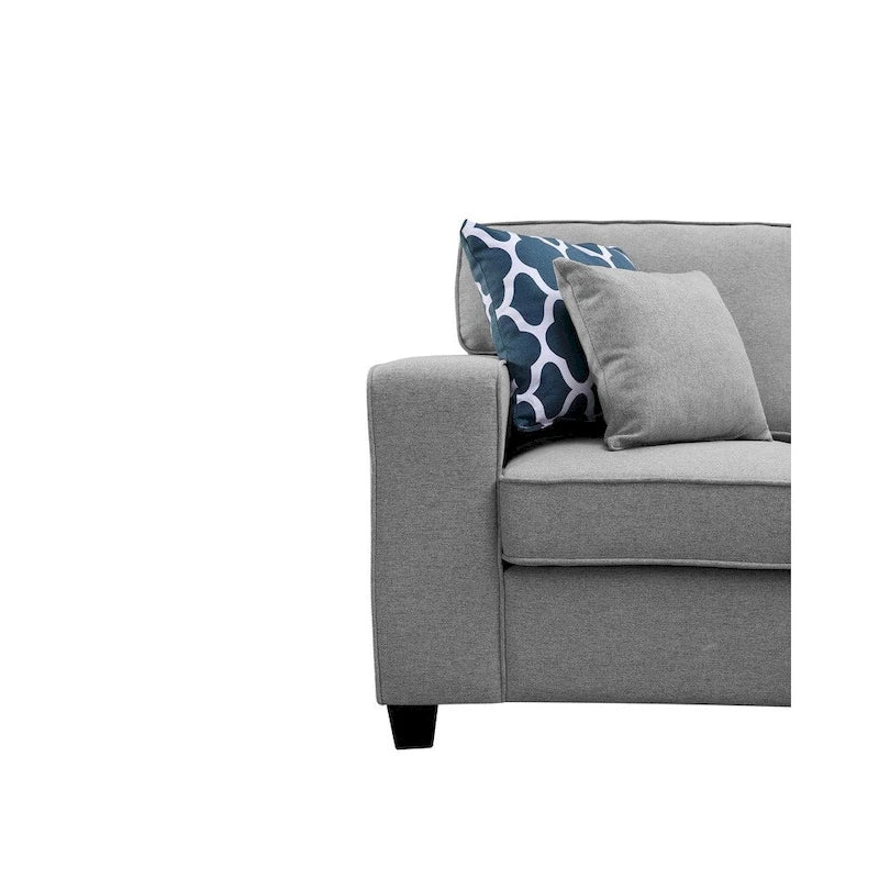 Canapé d'angle modulaire 7 pièces en forme de L avec pouf