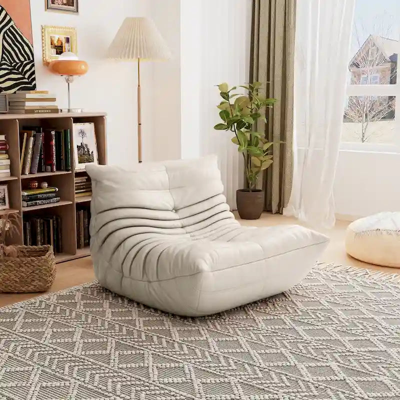 Canapé Furgle en cuir microfibre, design ergonomique, canapé de sol relax