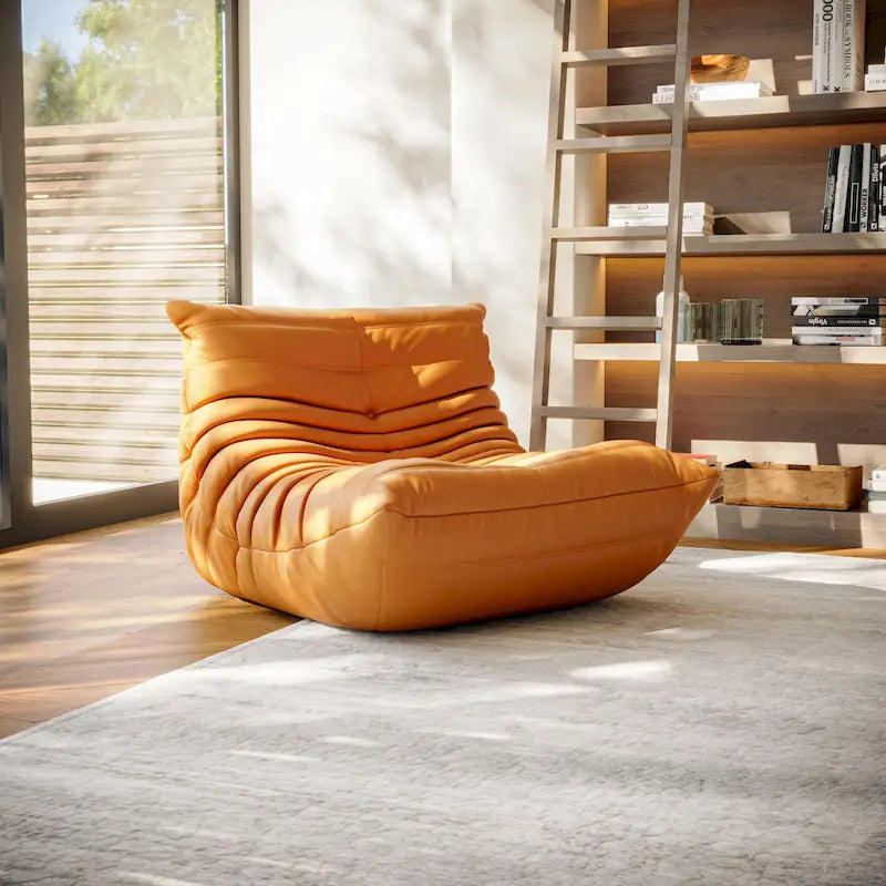 Canapé Furgle en cuir microfibre, design ergonomique, canapé de sol relax