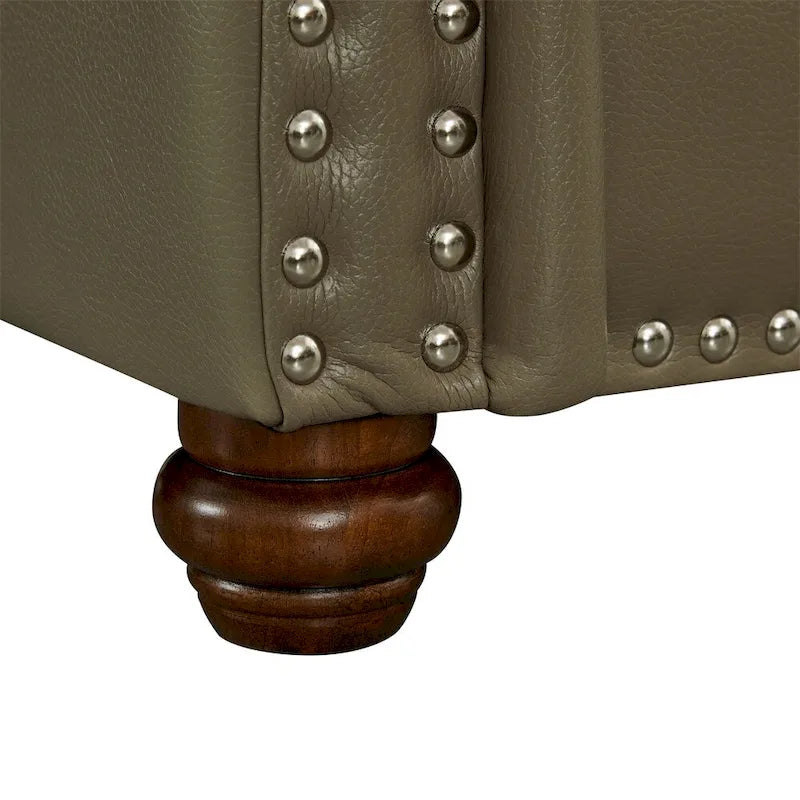 Canapé classique à clous pour salon, simili cuir