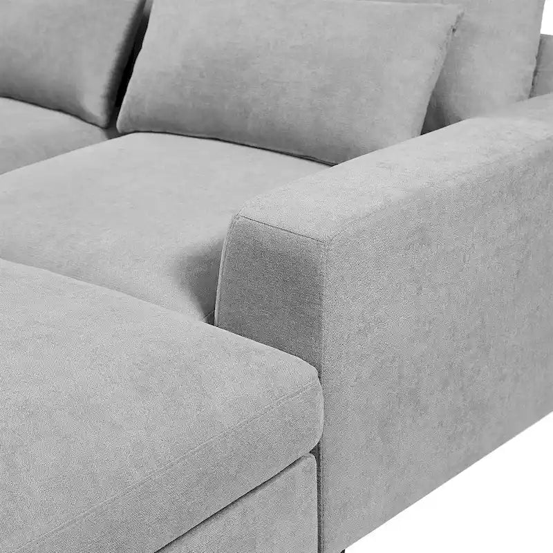 Canapé d'angle convertible moderne en forme de L avec méridienne réversible