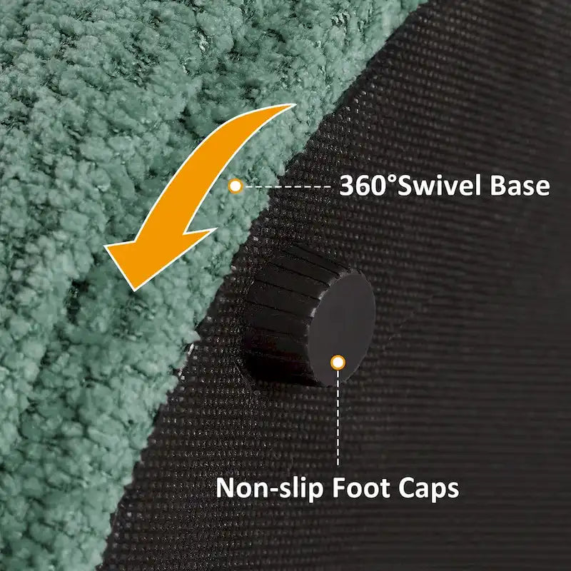 Pouf VANOMi Djembe Bouclé avec Base Pivotante, Tabouret Pivotant pour Salon, Dressing