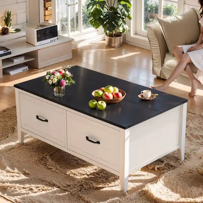 Table basse de ferme Pellabant avec compartiment de rangement caché