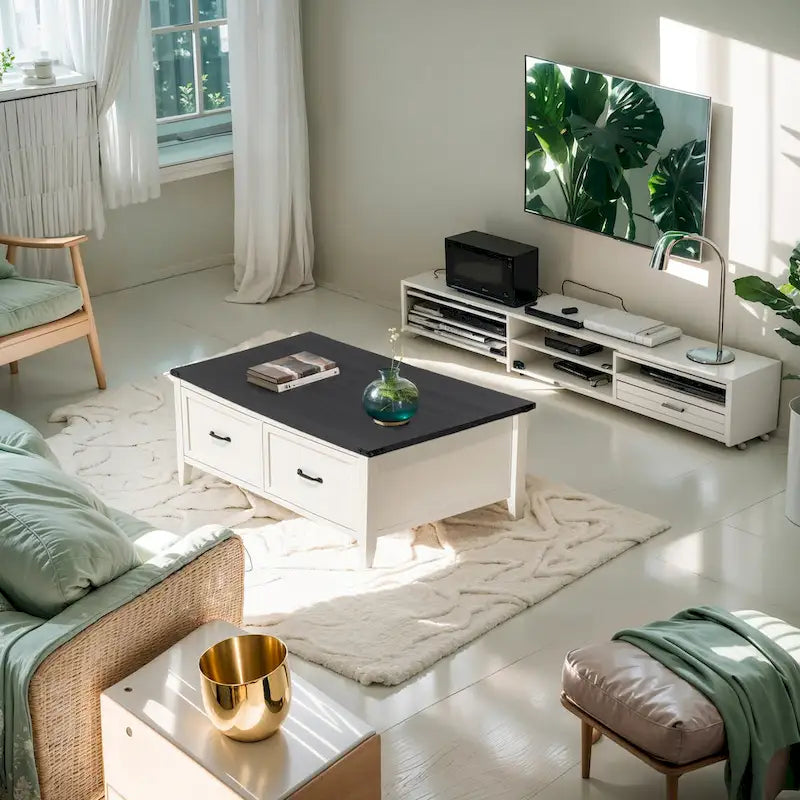 Table basse de ferme Pellabant avec compartiment de rangement caché