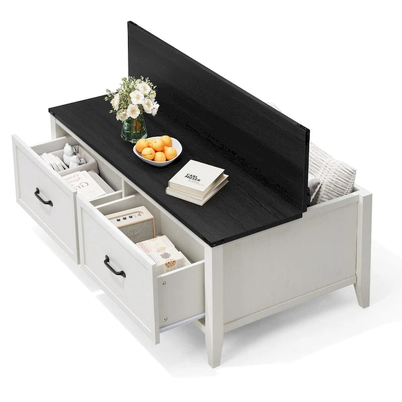 Table basse de ferme Pellabant avec compartiment de rangement caché